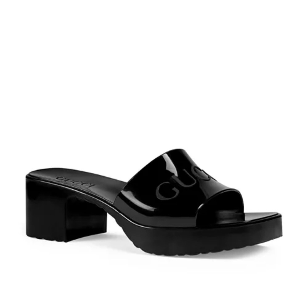 GUCCI Women's Platform Block Heel Slide Sandals Size 9 US / 39 EU